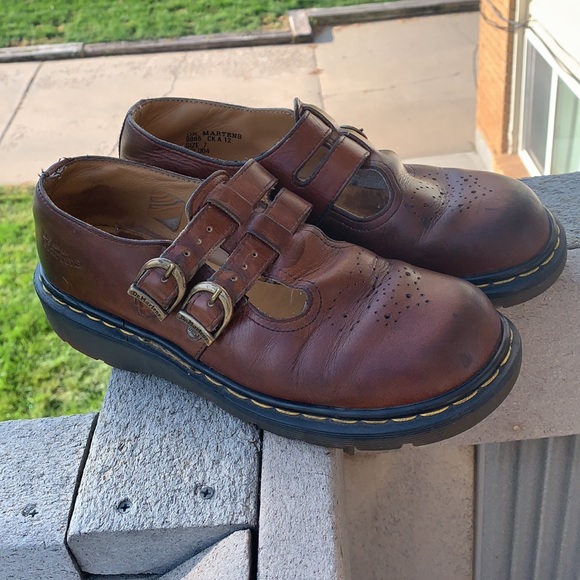 Dr Martens Double Buckle Mary Jane Brown Leather - Picture 12 of 15